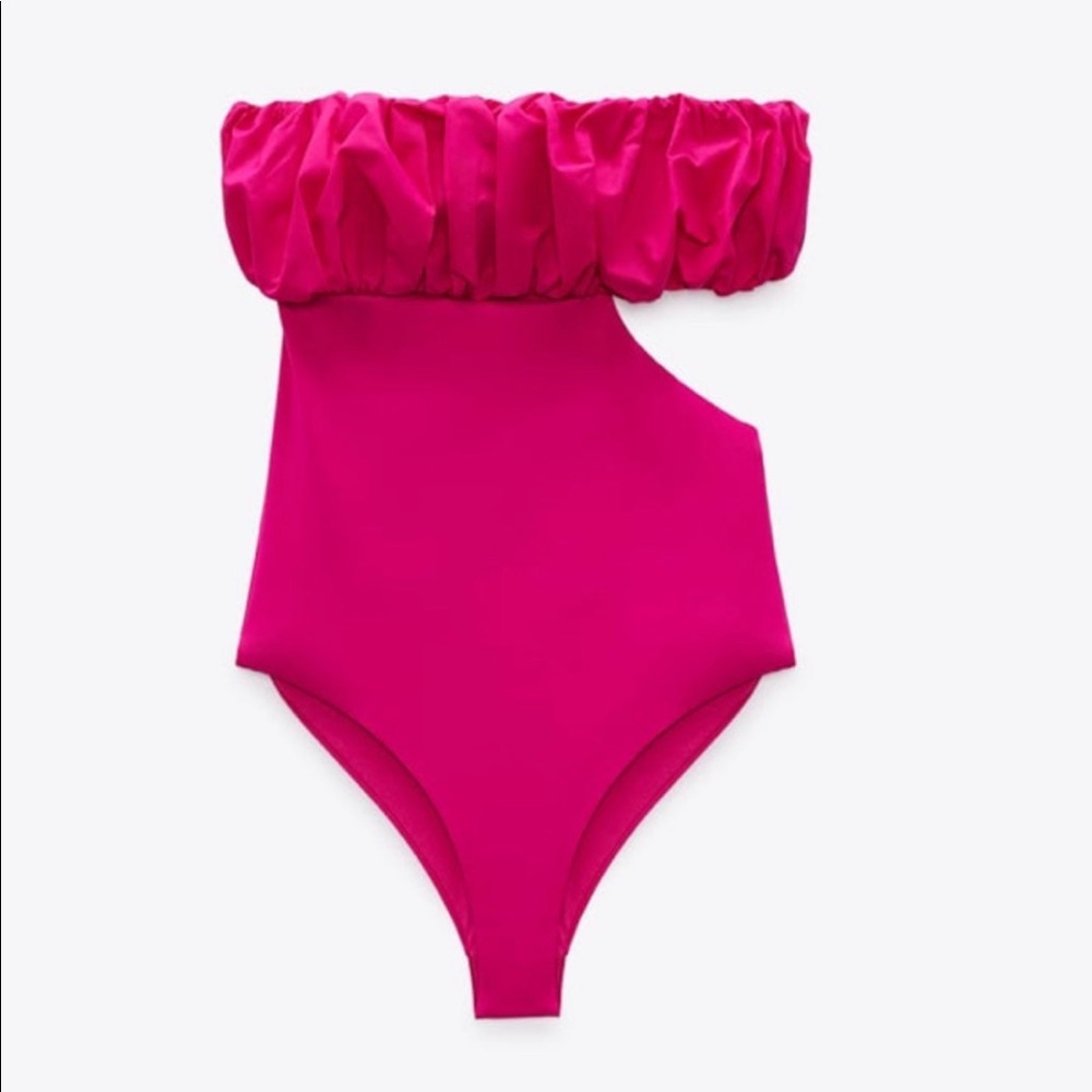 *ZARA NEW combination strapless swimsuit - Picture 5 of 10